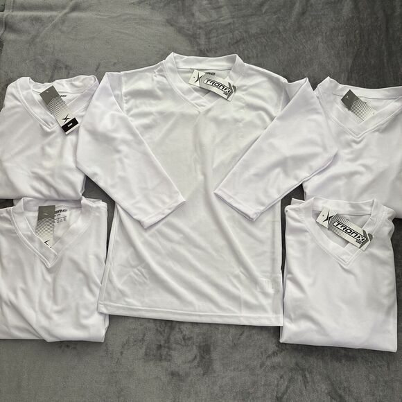 New TronX Hockey White Jersey Size Juniors JR S/M Lot of 5 NWT DJ80 Small Medium - Picture 1 of 9